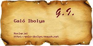 Galó Ibolya névjegykártya